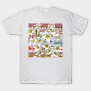 White Blossoms on a Porch T-Shirt